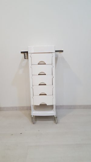 עגלת שירות למספרה לבן