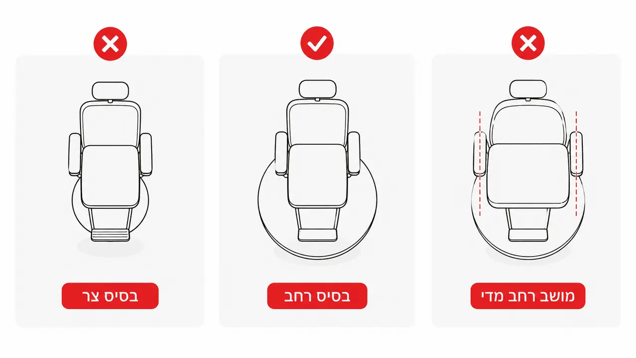 מידות ומשקל נשיאה בכסאות ספר
