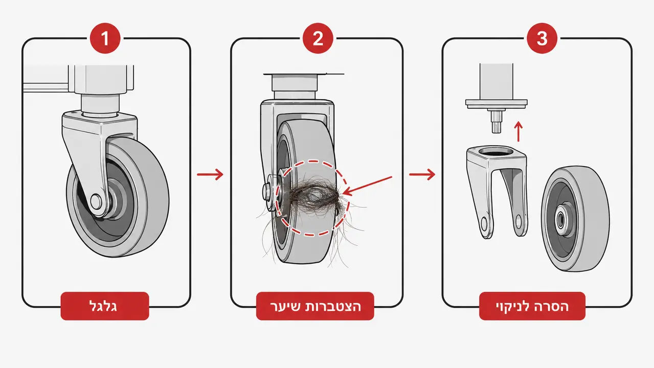 איך בוחרים גלגלים ומונעים שיער שנתקע