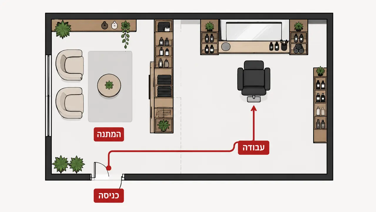 איך מתכננים עמדות עבודה למספרה קטנה בלי להרגיש צפיפות?