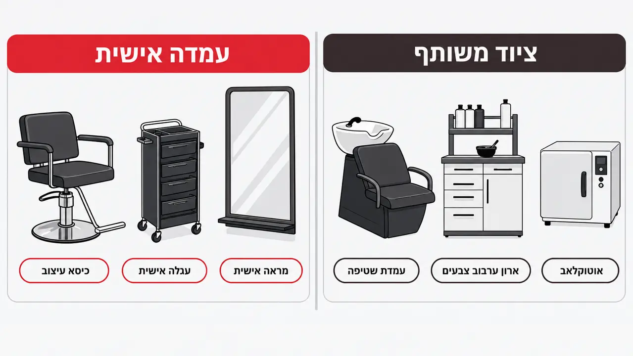 הפרדה חכמה בין סט עמדה אישי לציוד משותף